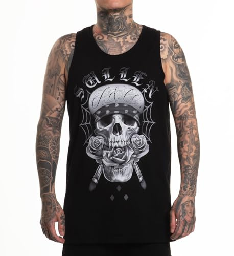 Sullen Herren Flipped Tank International Bro Day Tattoo Lifestyle Graphic Standard Ärmelloses Tanktop Schwarz, Schwarz, L