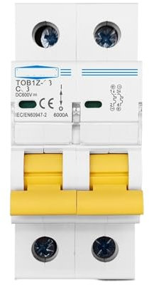 Disjoncteur 2P CC 600 V, disjoncteur courbe C, fusible, CC unipolaire(2P 20A)