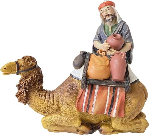 FADEDA Kamel mit Hirte/Höhe:10 cm/handbemalt/detailgetreue Krippen Figuren - Weihnachten Tisch Dekoration Krippe Zubehör