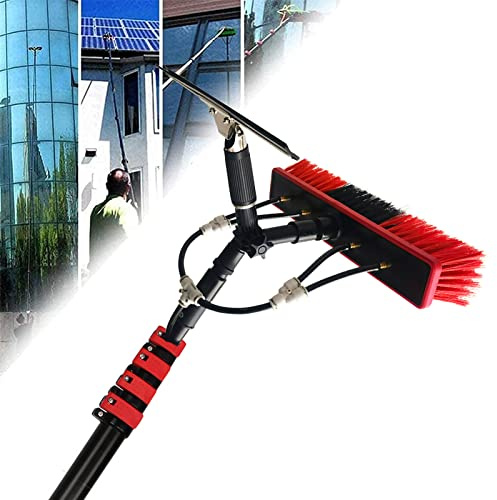 DJXLMN Kit de nettoyage de fenêtre et brosse pour panneaux photovoltaïques et solaires, extensible jusqu'à 9,1 m pour un nettoyage à grande portée