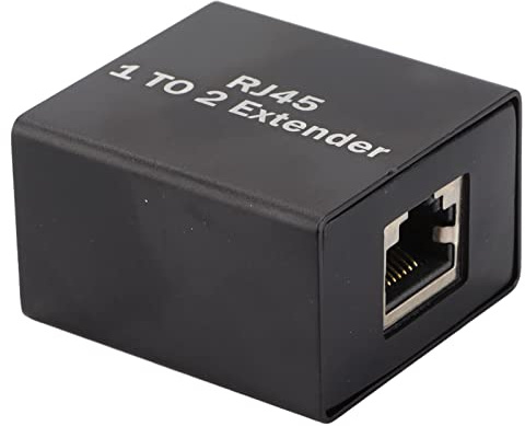 Sxhlseller Ethernet Splitter 1 to 2, RJ45 Network Cable Splitter Adapter, Signal Booster for Weak Connections in Basement, Attic, Remote House, Stable Internet for 2 Devices (One to two line )
