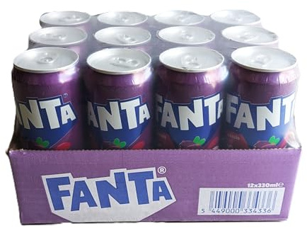 Fanta Cassis, Refresco Carbonatado con Sabor a Grosella Negra, 330 ml, Pack de 12 Latas