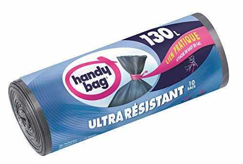 Handy Bag Sac Poubelle, Le 1 Rouleau de 10 Sacs, 130L