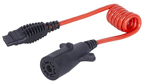 MaxxHaul 70086 7-Way Round to 4-Way Flat Trailer Plug Adaptor with 18 Inch Flexible Cable Which Extends To 36 Inches , Red