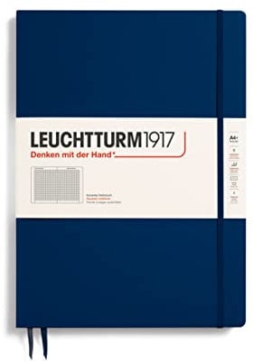 LEUCHTTURM1917 342927 Notizbuch Master Slim (A4+), Hardcover, kariert, marine