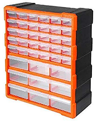 Tactix 320636 39 Drawer Cabinet, Black/Orange