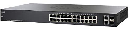 Commutateur Intelligent Cisco SG220-26P, Combine 24 Ports Gigabit Ethernet (GbE) Plus 2 Gigabit Ethernet Mini-GBIC SFP, Protection à Vie limitée (SG220-26P-EU)