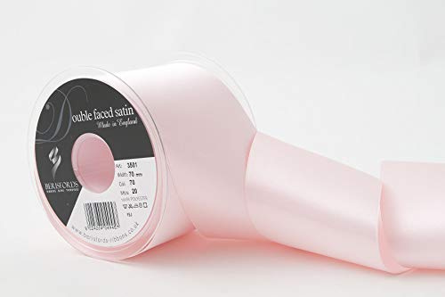 Berisfords Double Faced Satin Ribbon, Pale Pink, 70 mm Width, 20 metre Length