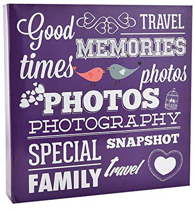ARPAN Slip In Photo Album Einsteck-Fotoalben für 500 Fotos, großes Bilderbuch, moderner Stil, Ringbuch, Fotoalbum, Geschenk, Violett, 2 Stück, Karton, Memories Purple, 33 x 3 x 34 cm Approx