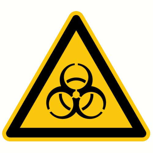 Warnzeichen Warnung vor Biogefährdung Warnschild 200mm aus Selbstklebendem PVC Betriebsausstattung
