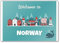 Kühlschrankmagnet mit Aufschrift Welcome to Norway, Symbols und Symbole, Illustration