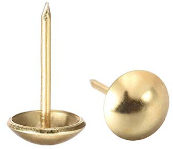 sourcing map Clou Tapissier Clou Ameublement Clou Meuble Punaise Pointe Tapissier Tapis Décoration 11mm Diamètre 20mm Hauteur Rond Pouce Doré pour Sofa Dosserets 50 Pcs