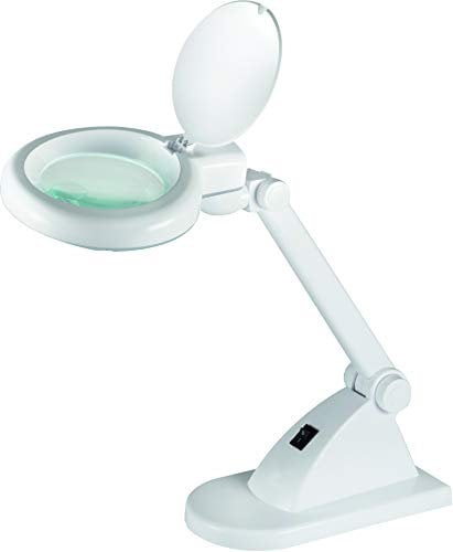 Multirex - Lampe loupe LED, lentille 85mm, dioptrie 3+12, éclairage 6500K, 30 SMD LED, légère et Pliable, pour Bijouterie, Couture, modélisme et Broderie.