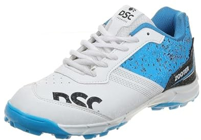DSC Men's Zooter Cricket ShoesDSC Zooter Cricket Shoe for Men and Boys, Size-6 UK (White-Blue)