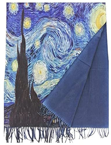 Viskose Schal Geschenk Damen Geburtstag Weihnachten Kunst Mode Stola Tuch Pashmina Schultertuch Van Gogh Sternennacht