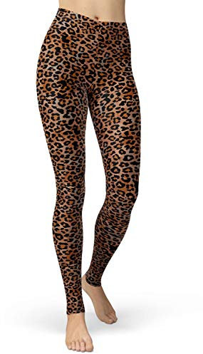 sissycos Damen Leopardenmuster Leggings Hohe Taille, Sanft Elastisch Jogginghose Strumpfhosen Lang