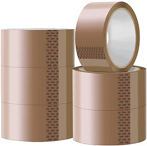 KARAN KING® 6 Rollen Allzweck-Verpackungsklebeband, Allzweck-Klebeband zum Verschließen von Boxen und Paketen, FSC-zertifiziertes Versandband, braun, 48 mm x 66 m