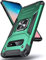 DASFOND Galaxy S10 Case, Military Grade Shockproof Protective Phone Case Cover with Enhanced Metal Ring Kickstand [Support Magnet Mount] Compatible with Samsung Galaxy S10, Dark Green
