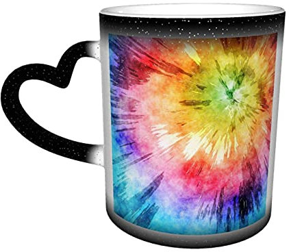 Keramik Tasse Tie Dye Aquarell Wärmeempfindliche Farbe ändernde Tasse im Himmel Kaffeetassen personalisierte Geschenke