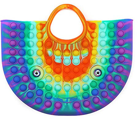 JTKDL Fidget Toys Handtasche, große Pop-Tasche Stressabbau Push-Bubble-Tasche Sensory Fidget Damen Zappel-Taschen Zappeln Sensory Toys Pop,B