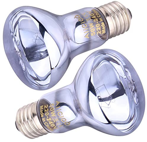 AIICIOO UVA-Heizlampe Infrarot-Heizbirne Tageslicht Glühbirne Wärmelampe für Echsen Schildkröten Schlangen Drachen 150W 2er Pack