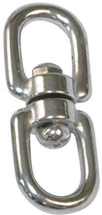 Amig - Anello girevole in acciaio inox Mod.30140, ancoraggio a doppio occhio, che collega grilli e moschettoni e impedisce a corde, catene o nastri di torsione, misure: Ø 3,8 x 50 mm, multicolore