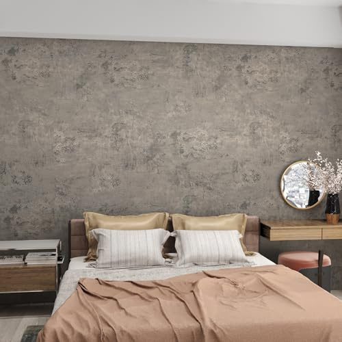 3yecao Grey Concrete Wallpaper Peel and Stick Gray Concrete Contact Paper