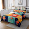 Sunnybed Roboter Tagesdecke Set 170x210, Weltraum Roboter Dekor Tagesdecke für Jungen Kinderzimmer, Patchwork Transformator Futuristische Maschinendecke Bunte Cartoon Retro Tagesdecke 1 Kissenbezug