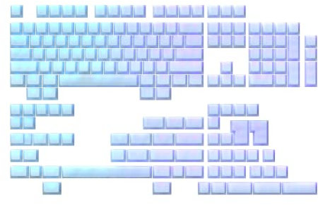 Ranked POM Jelly Hochwertiges Durchscheinendes Tastenkappen-Set | 1,45 mm Dickes PBT | Cherry-Profil für DIY Custom Mechanische Tastatur (Weiß, 169 Tasten)