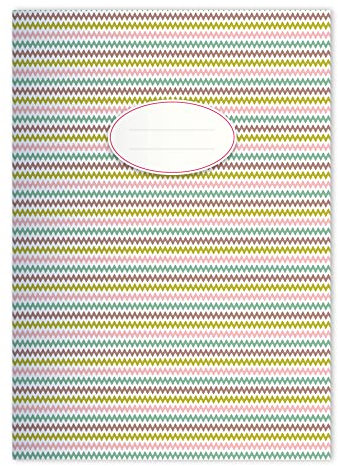Kartenkaufrausch 4x Frische moderne DIN A4 Schulheft, Rechenhefte mit Zickzack Muster in Pastell Lineatur 28 (kariertes Heft)