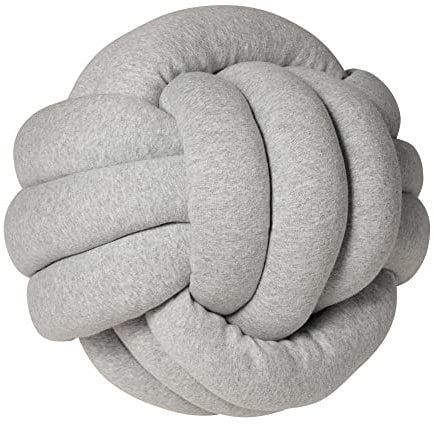 Nordic Coast Knotenkissen | Zopfkissen Grau | Kissen geflochten | Zierkissen | Sofakissen | Kinderkissen | Knoten Kissen | Kissen geflochten 30 cm Kinderzimmer Dekokissen Kinderzimmer Deko