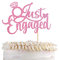 SYKYCTCY 1 Pack Just Engaged Cake Topper Glitter We're Engaged Cake Pick Bridal Engagement Wedding Cupcake Decoration Party Supplies Pink
