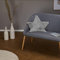HOMESTORY Hochflorteppich Stern 60cm in Silbergrau, flauschig, super-Soft und vegan, Shaggy modern pflegeleicht und einfarbig