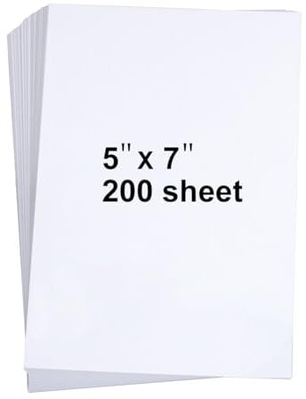 SUMERX 200 Stück weißer Karton, 12,7 x 17,8 cm, schwerer Karton, blanko, Einladungspapier, Grußkarten, bedruckbar, 33,6 kg Einband, 200 g/m²/Weiß