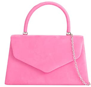 A2ZUKFASHION Pochette da donna in pelle scamosciata, da sposa, da sera, per feste, feste, rosa