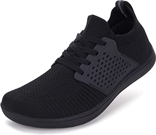 WHITIN Men's Trail Running Shoes Minimalist Barefoot Sneakers Five Fingers Extra Wide Width Toe Box Size 14W Low Zero Drop Sport Gym Fitness Black 48