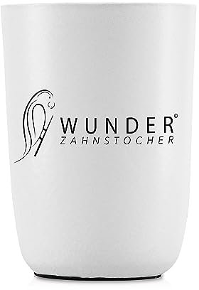 Wunder palillos de dientes con sabor - 1x portapalillos - Elegante recipiente de aluminio para nuestros palillos de dientes (Recipiente blanco)