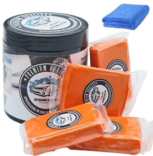 Aimiffy Barra de arcilla para coche, 4 unidades, 100 g, limpiador de barra de arcilla mágica para el lavado de coches para limpieza sin daños