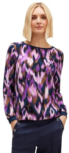 STREET ONE Damen A320702 Langarmshirt Gemustert, deep Pure Lilac, 38
