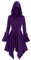 Générique Renaissance-Kostüme für Damen, langärmlig, mit Kapuze, Kleid, mit Trägern, Cos, Kleid, Schwert, Cosplay, Mittelalter, langer Umhang, Punk, Langarm, Victoria-Kleider, violett, 36