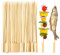 Lanjue 200 pinchos de bambú de 25 cm, palitos planos de hamburguesas para niños, palillos de frutas de madera, cócteles, barbacoas, bufés, fiestas, fuentes, fondue