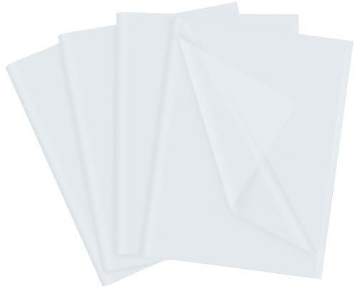60 feuilles de papier de soie blanc, 35 x 50 cm, papier de soie pour emballage cadeau de Noël, artisanat d'art, bricolage, anniversaire, mariage, fête prénatale, emballage cadeau