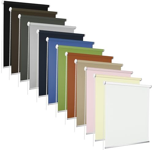 r Rollmaxxx Verdunklungsrollo mit Bohren - Rollos für Fenster mit Bohren - Rollo mit Bohren - Fensterrollos in Grün, Polyester, B120 x H180 cm, Kettenzug, Innenmontage, Schlafzimmer, Balkon/Terrasse