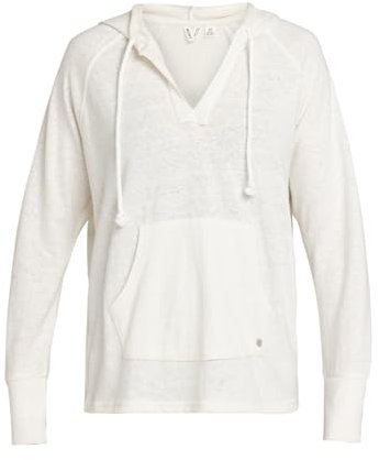 Roxy Women's Destination SURF Hooded Sweatshirt, Snow White, XXL