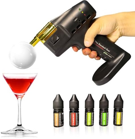 Handgeräucherte Seifenblasenpistole, Cocktail-Räucher-Set, Rauchgenerator-Werkzeug, Räucherpistole, Hausbar, Cocktailblase, Rauchblase, keine offene Flamme erforderlich, vielseitig einsetzbar