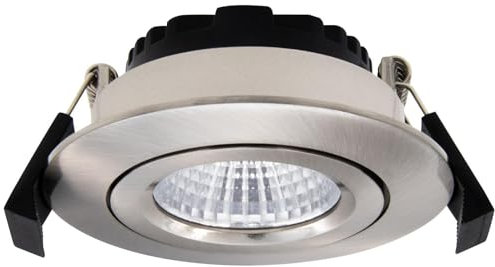 Dotlux CIRCLEminidim 6 W LED‑Downlight – 3000 K dimmbar (DIMtoZERO), IP44, schwenkbare Linse, Edelstahl gebürstet