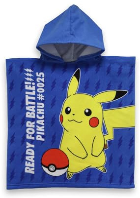 SUN CITY Poncho aus Mikrofaser, für den Strand, Pokemon, 110 x 55 cm