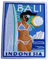 Bali Indonesien Patch (8,9 cm) bestickt zum Aufbügeln oder Aufnähen, Abzeichen für Reisen, Souvenir, Surf, DIY, Emblem, Geschenkflicken