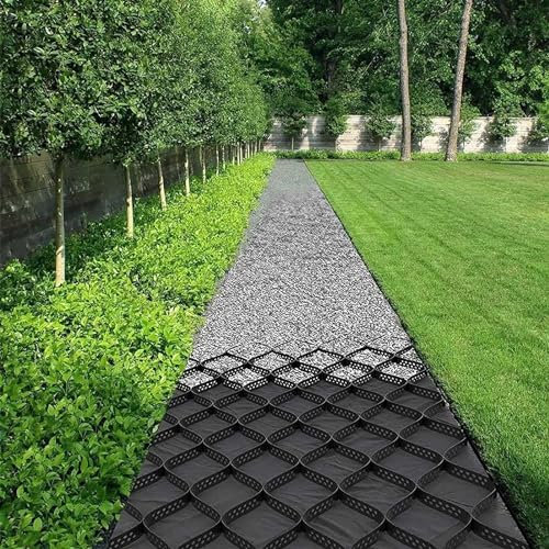 ZJFJMBD Stabilisateur de Grille de Sol en Profondeur de Grille au Sol pour Gravier/Ciment/Sable, pavé de géogrille pour allée de passerelle pour Jardin, découpable