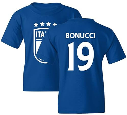 Italien-Fußballfan - Bonucci 19 Jersey-Stil Unisex-T-Shirt für Jugendliche (Royal, Youth Small)